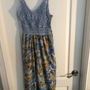 Boho BOG Periwinkle Floral M Jumpsuit